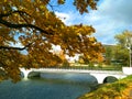 Kaliningrad Autumn. Bridge on the Lower Pond