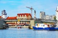 Kaliningrad, Jubilee bridge across the river Pregola Royalty Free Stock Photo