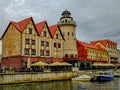 Historic architecture of the Fishmen village in Kaliningrad Royalty Free Stock Photo