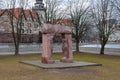 Kaliningrad. Kant Island Kneiphof. Sculptural composition `The World. Creation`