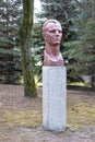 Kaliningrad. Kant Island. Sculpture Park. Bust of Yuri Gagarin.