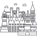Kaliningrad,koenigsberg vector line icon, sign, illustration on background, editable strokes Royalty Free Stock Photo