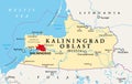 Kaliningrad Oblast, federal subject of Russia, political map