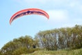 KALININGRAD REGION, RUSSIA. A paraplane wing in the sky over Curonian Spit Royalty Free Stock Photo