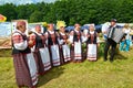 KALININGRAD REGION, RUSSIA. The Belarusian national folklore ensemble acts on an agricultural holiday