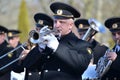 KALININGRAD, RUSSIA - APRIL 09, 2015: Musicians of a brass naval Royalty Free Stock Photo