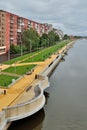 Kaliningrad, Russia - August 18, 2016: new embankment of Admiral Tributs, the favorite place of rest