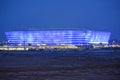 KALININGRAD, RUSSIA. Baltic Arena stadium for holding games of the FIFA World Cup of 2018 at night Royalty Free Stock Photo