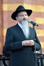 KALININGRAD, RUSSIA. The chief rabbi of Russia Berel Lazar speaks at the opening ceremony of the restored Konigsberg synagogue