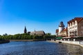 Kaliningrad, Russia. The city skyline, the river Pregolya