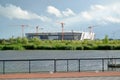 KALININGRAD, RUSSIA. Construction of stadium for holding games of the FIFA World Cup of 2018 Royalty Free Stock Photo