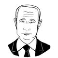 President of the Russian Federation Vladimir Putin sketch portrait Royalty Free Stock Photo