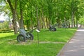 KALININGRAD, RUSSIA. Artillery pieces in an open museum exhibition. Fort No. 5 `King Frederick William III