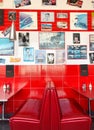 :Cafe interior Part of the wall Old Retro Style Red Palette