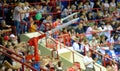 KALININGRAD, RUSSIA. Fire guards on the podium with spectators during a sports competition