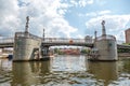 Kaliningrad-Russia-June 25, 2020: Jubilee bridge in Kaliningrad Royalty Free Stock Photo