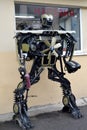 KALININGRAD, RUSSIA. The robot figure collected from old automobile details