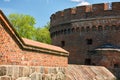 Kaliningrad, Russia - May 31, 2021: Fortification bastion tower Der Dohna turm. Now it's amber museum.