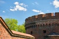 Kaliningrad, Russia - May 31, 2021: Fortification bastion tower Der Dohna turm. Now it's amber museum.