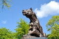 KALININGRAD, RUSSIA. Sculpture `Lioness with Lions` at the entrance to Kaliningrad Zoo