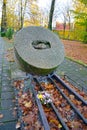 Kaliningrad, Russia. Memorable sign Millstones of Repressions` in the fall