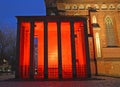 KALININGRAD, RUSSIA. Decorative lighting of the tomb of Immanuel Kant