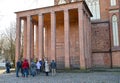 KALININGRAD, RUSSIA. Excursion group near Immanuel Kant `s grave