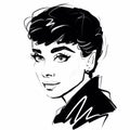 Kaliningrad, Russia 8 October 2020, Audrey Hepburn Caricature Illustration