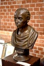 KALININGRAD, RUSSIA - OCTOBER 08, 2021: Bust of Immanuel Kant sculptor Karl Friedrich Hageman, 1801. Friedland Gate Museum