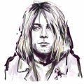 Kaliningrad, Russia 8 October 2020, Kurt Donald Cobain February 20, 1967 Ã¢â¬â April 5, 1994 was an American singer, songwriter. Royalty Free Stock Photo