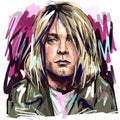 Kaliningrad, Russia 8 October 2020, Kurt Donald Cobain February 20, 1967 Ã¢â¬â April 5, 1994 was an American singer, songwriter. Royalty Free Stock Photo