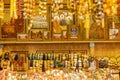 KALININGRAD, RUSSIA - SEPTEMBER 04, 2019: Amber pendants and necklaces at the street market of Curonian Spit, Kaliningrad region, Royalty Free Stock Photo