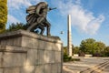 KALININGRAD, RUSSIA - SEPTEMBER 04,2019: Monument to 1200 guardsmen. The first memorial, perpetuating the feat of Soviet soldiers