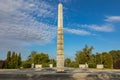 KALININGRAD, RUSSIA - SEPTEMBER 04,2019: Monument to 1200 guardsmen. The first memorial, perpetuating the feat of Soviet soldiers