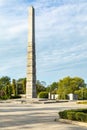 KALININGRAD, RUSSIA - SEPTEMBER 04,2019: Monument to 1200 guardsmen. The first memorial, perpetuating the feat of Soviet soldiers