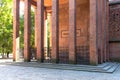 Kaliningrad, Russia - September 28, 2020: Tomb of the famous German philosopher Immanuel Kant in Kenigsberg cathedral in