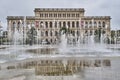 View of building of Kaliningrad Regional Museum of Fine Arts and musical fountain Royalty Free Stock Photo