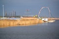 KALININGRAD, RUSSIA. Site of a building site of a building site of stadium for carrying out games of the FIFA World Cup of 2018 Royalty Free Stock Photo