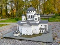 KALININGRAD, RUSSIA. Spassky Old Fair Cathedral in Nizhny Novgorod. South Park layout. History in Architecture Miniature Park