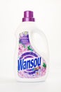 Wansou liquid laundry detergent for leaning dirty laundry in washing machine, isolated white