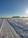 Kaliningrad stadium winter sky sport snow Royalty Free Stock Photo