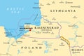 Kaliningrad and vicinity, political map Royalty Free Stock Photo