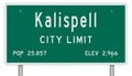 Kalispell road sign showing population and elevation