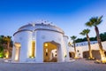 Kalithea Spring Therme Illuminated at Blue Hour after Sunset, Rhodes,Greece Royalty Free Stock Photo