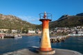 Kalk harbor small lighthouse in False Bay in Capetown South Africa Royalty Free Stock Photo
