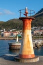 Kalk harbor lighthouse beacon in False Bay in Capetown South Africa Royalty Free Stock Photo
