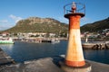 Kalk harbor lighthouse in False Bay in Capetown South Africa Royalty Free Stock Photo