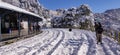 The scene from first snowfall in Shimla Railway Station India