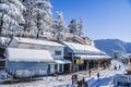 The scene from first snowfall in Shimla Railway Station India