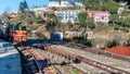 Kalka Shimla toy train at Dharampur Himachal Pradesh Royalty Free Stock Photo